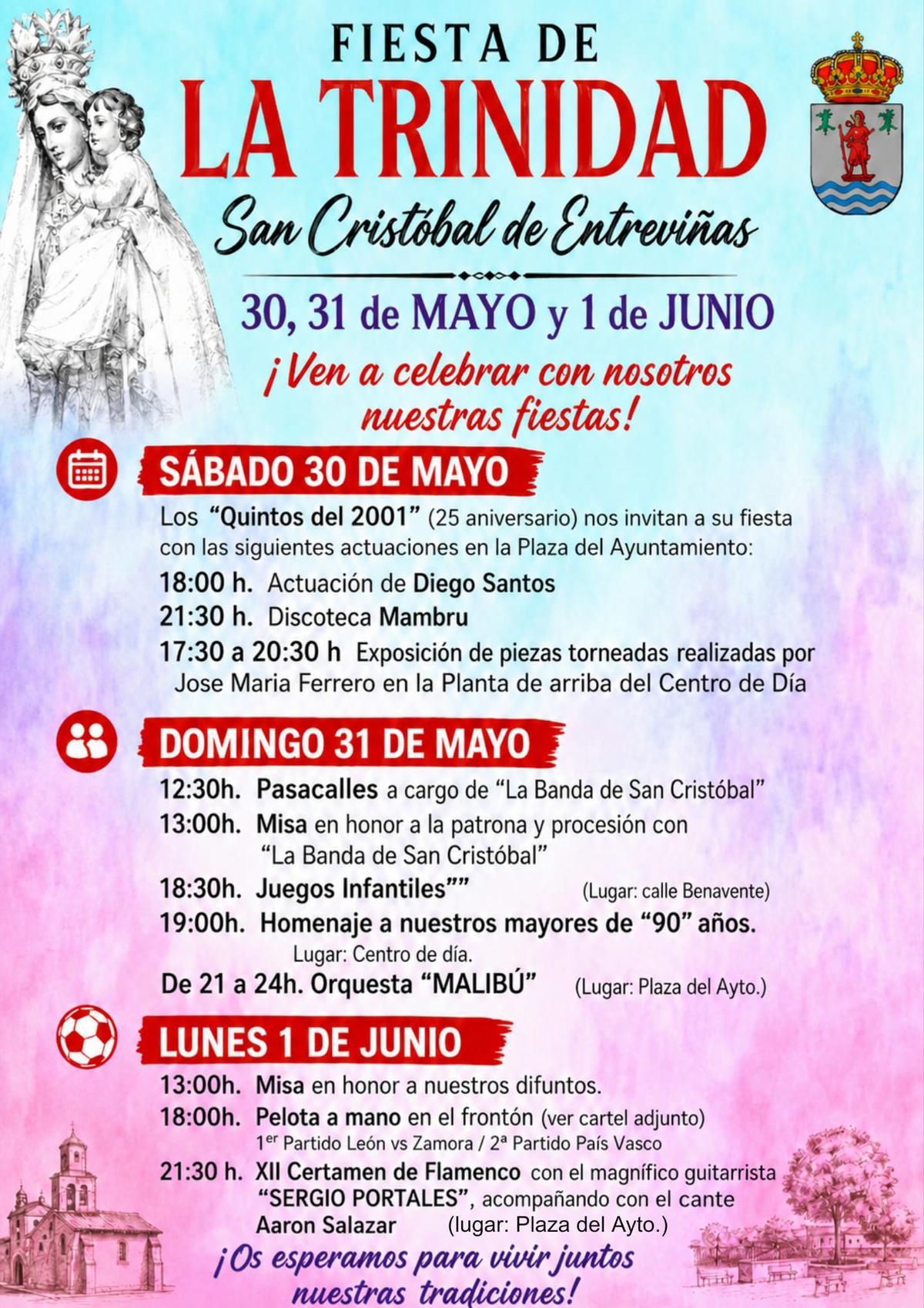 Programa de las Fiestas de la Trinidad en San Cristóbal.