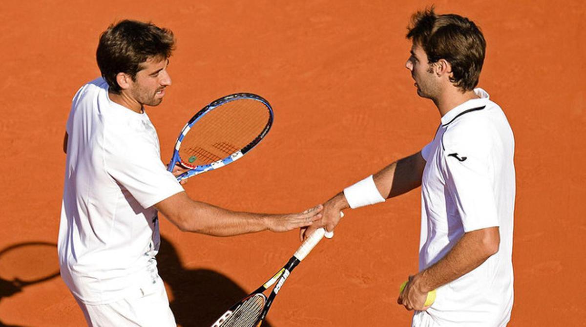 Marc López (esquerra) i Marcel Granollers, la parella espanyola de dobles.