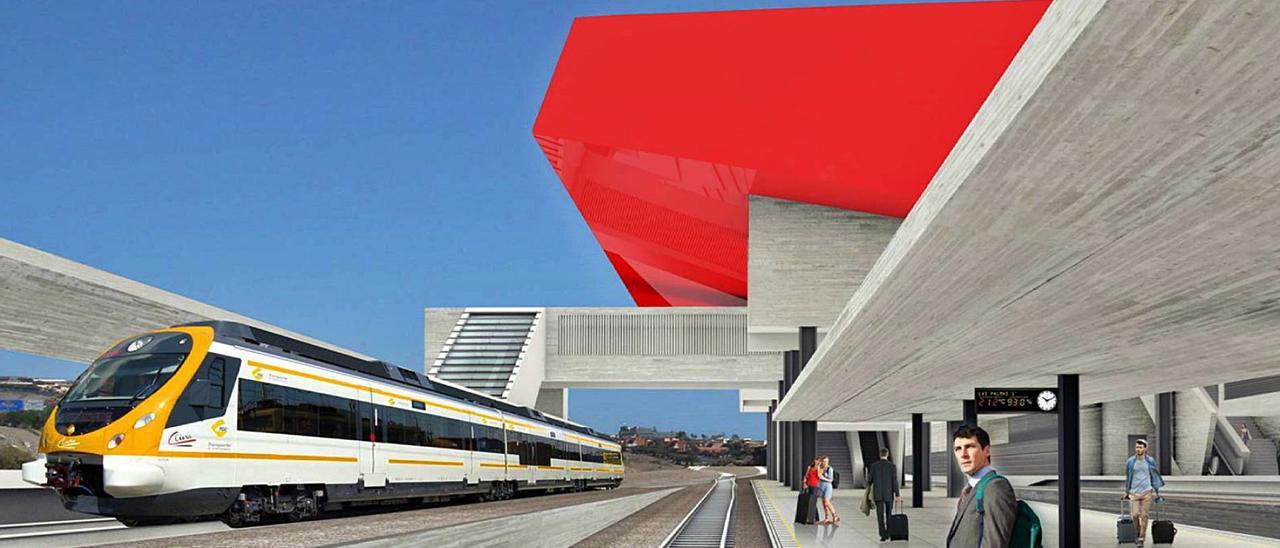 Infografía donde se observa cómo será una de las estaciones del tren al Sur. | | LP/DLP