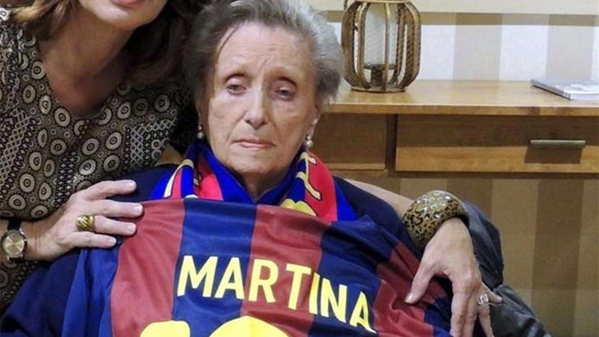 Martina acudió al acto de inauguración del Camp Nou en 1957