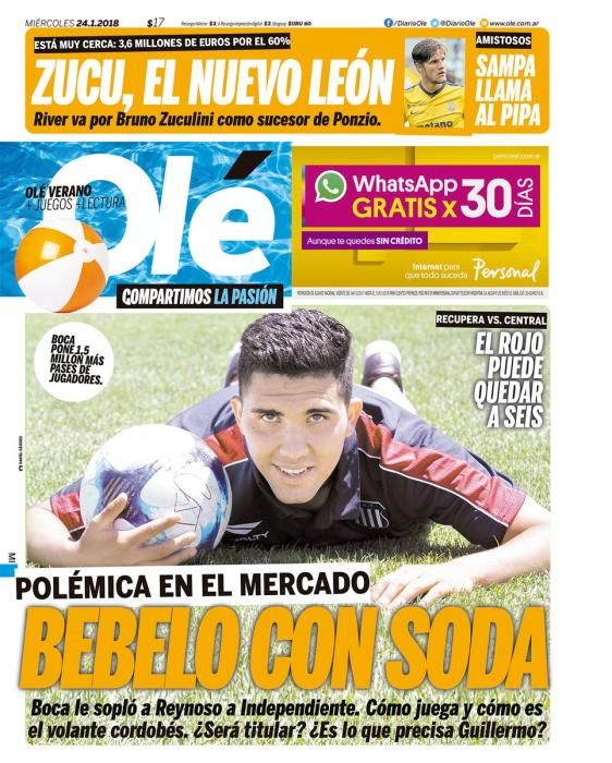 Portadas deportivas del miércoles 24 de enero