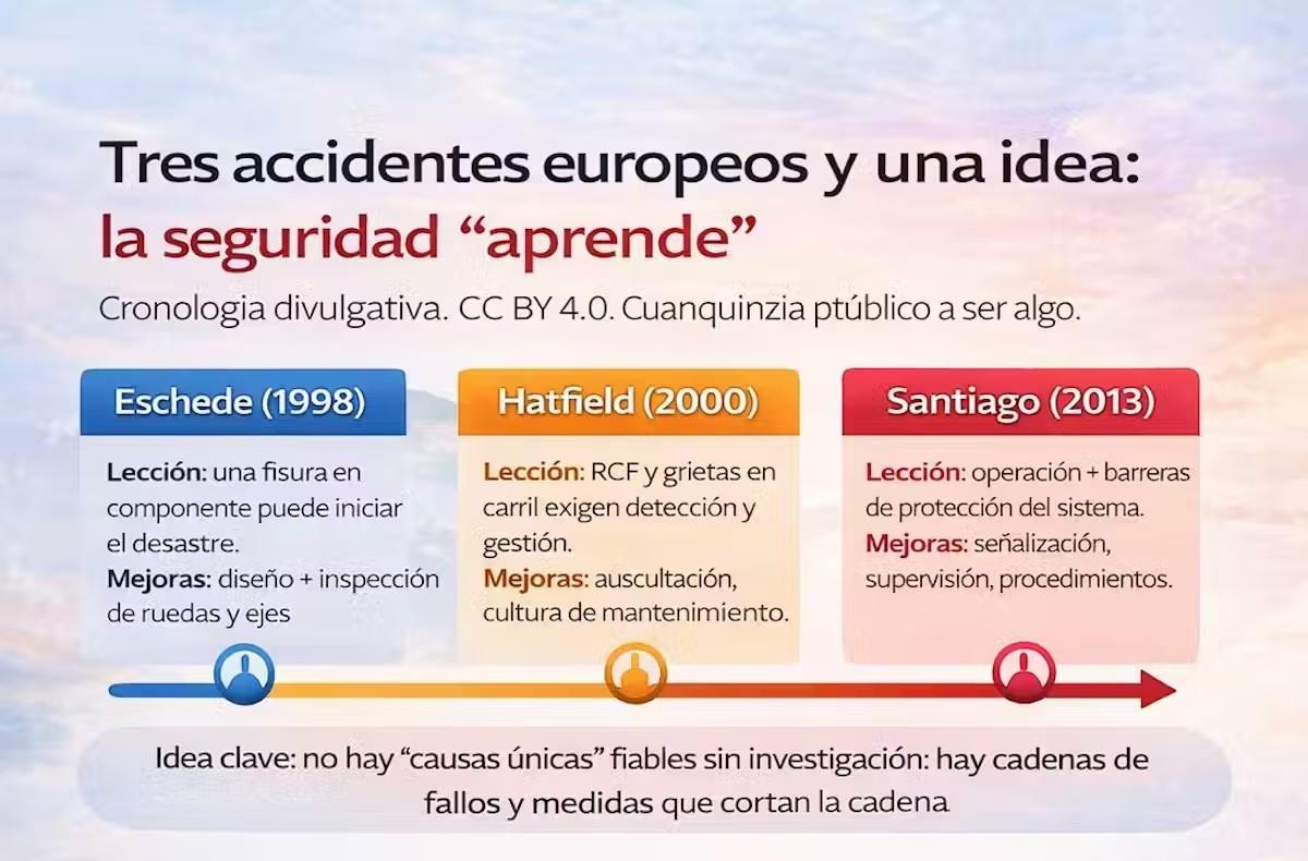 La seguridad se aprende a partir de los errores del pasado: análisis de las enseñanzas de tres accidentes europeos recientes.