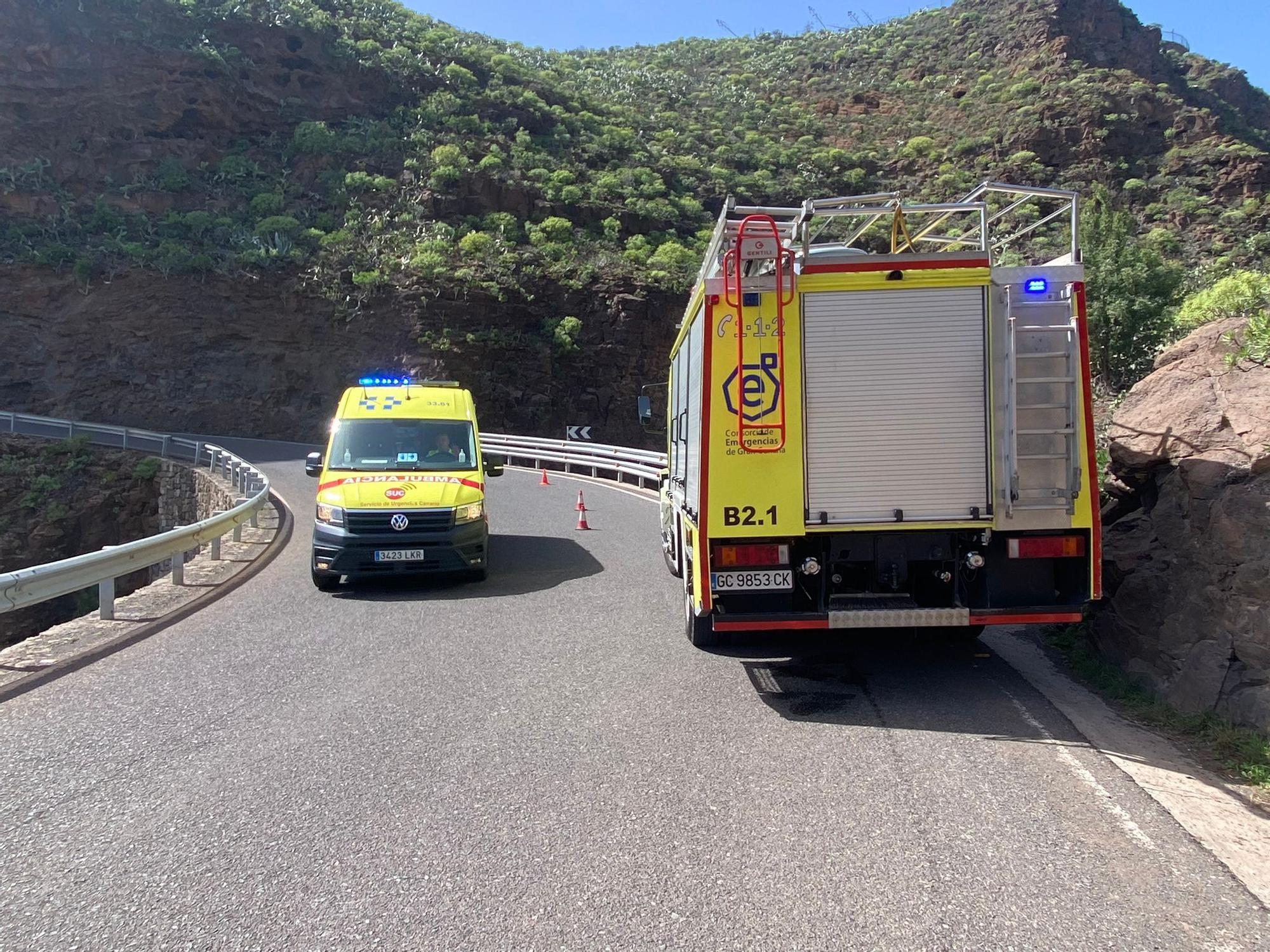 Rescate de un senderista en el fondo del Barranco de las Vacas, en Agüimes