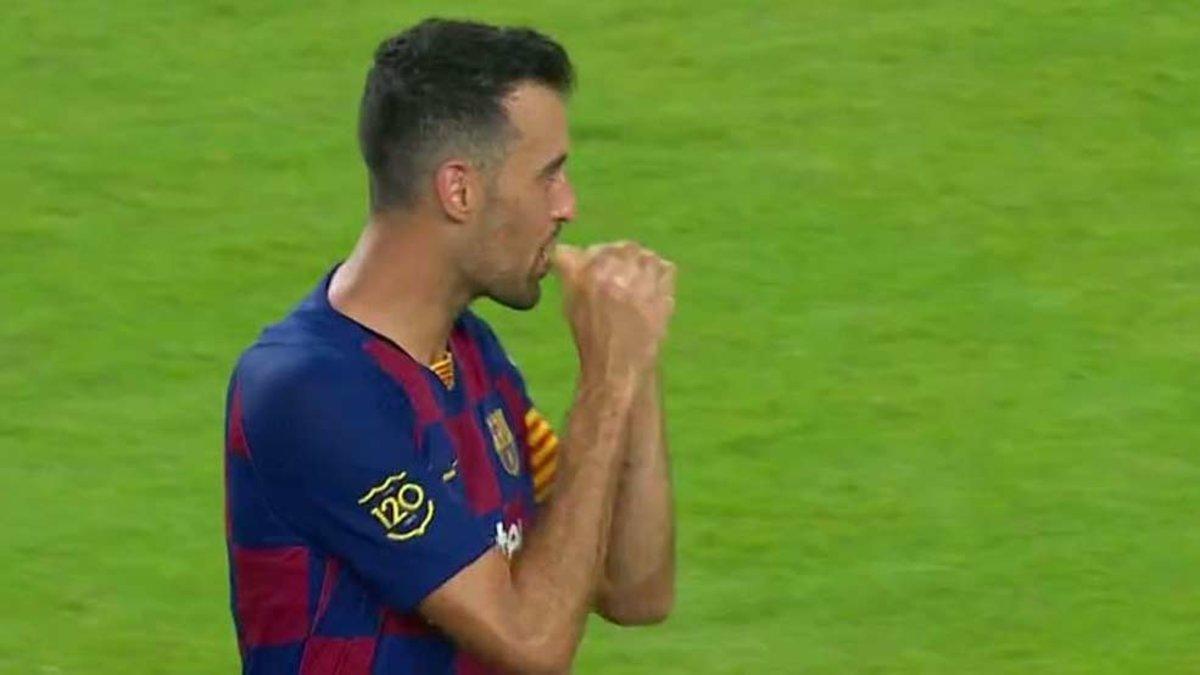 Así celebró Busquets el gol