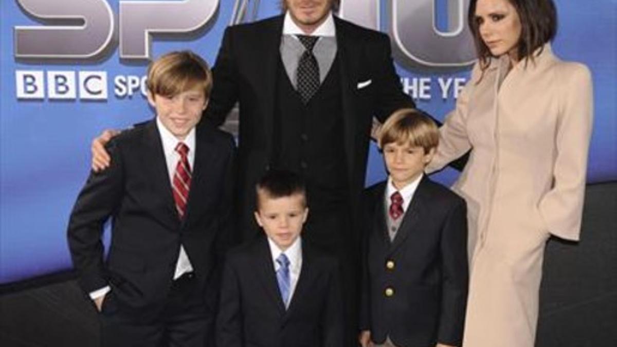 Los Beckham, en una imagen del 2010, aún sin la pequeña Harper, que nació en el 2011.