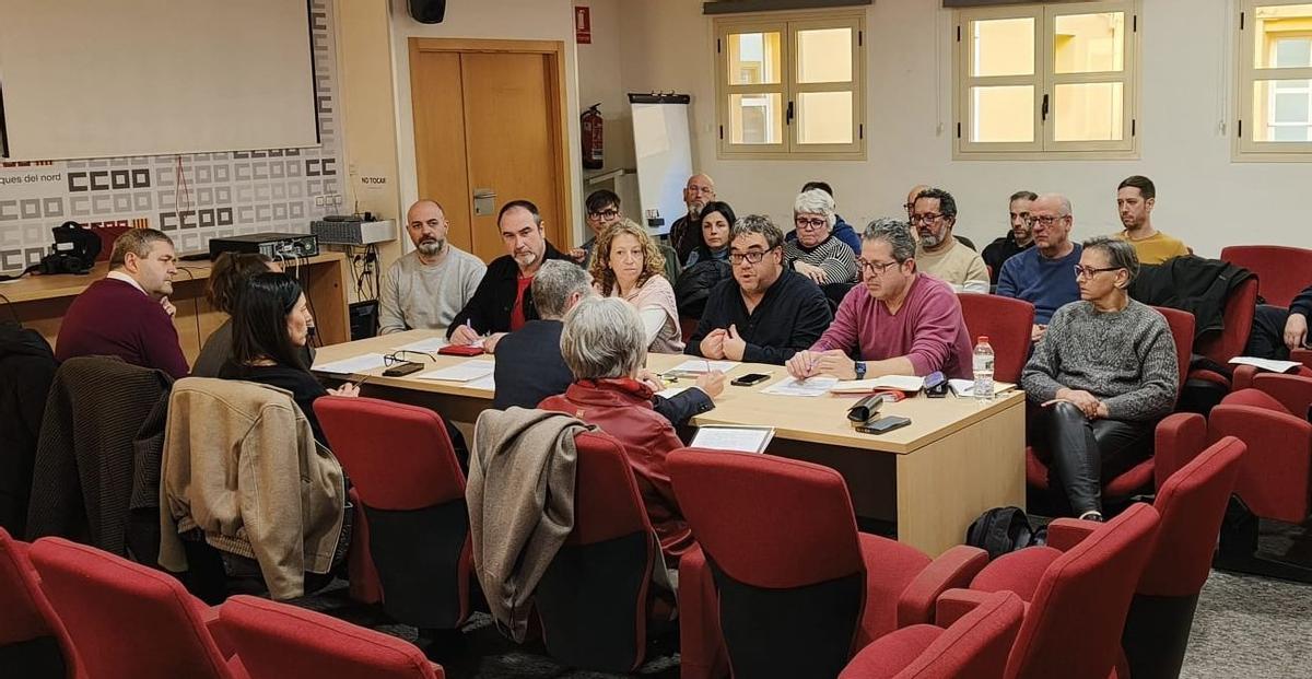Una de las reuniones del convenio del metal de Castellón.