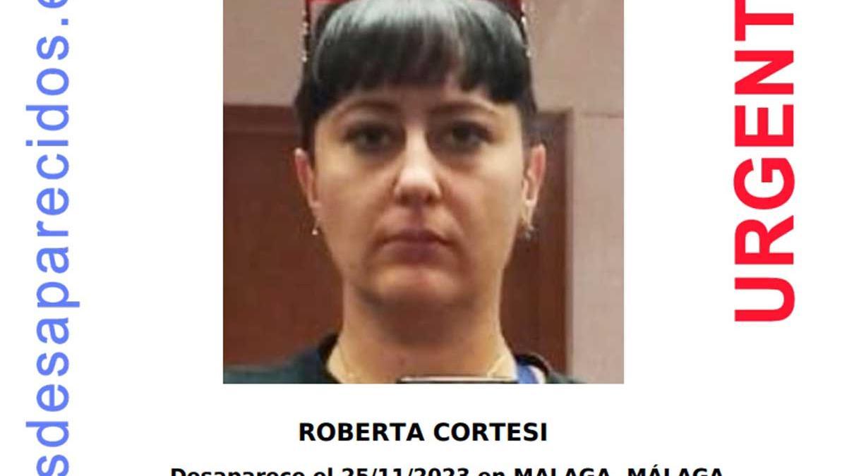 Cartel de la desaparición de la italiana Roberta Cortesi.