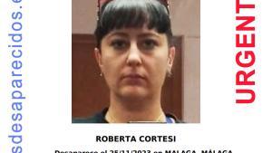 Cartel de la desaparición de la italiana Roberta Cortesi.