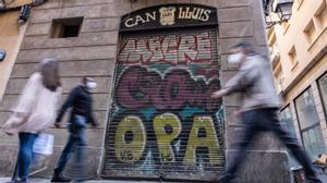 El restaurante Can Lluís de la calle de la Cera, cerrado, tras haber sido desahuciado durante la pandemia.