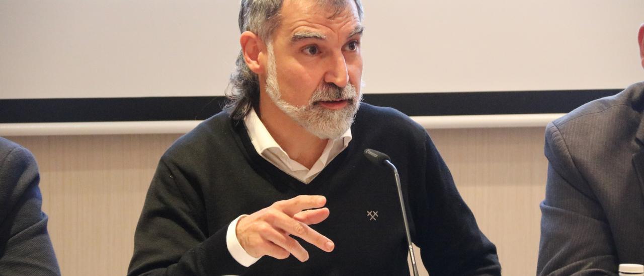 El president d'Òmnium, Jordi Cuixart, en roda de premsa a Madrid