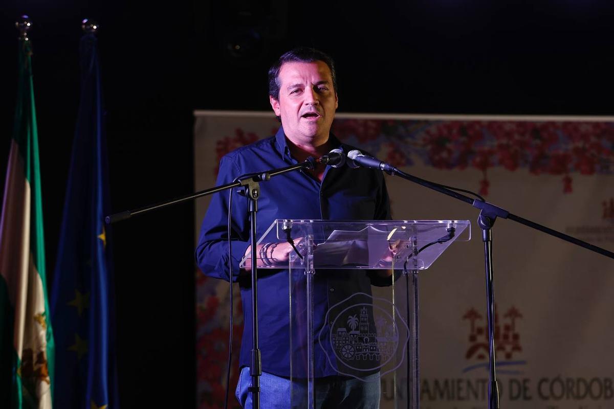 El alcalde, José María Bellido, este viernes, en el pregón de la Velá de la Fuensanta.