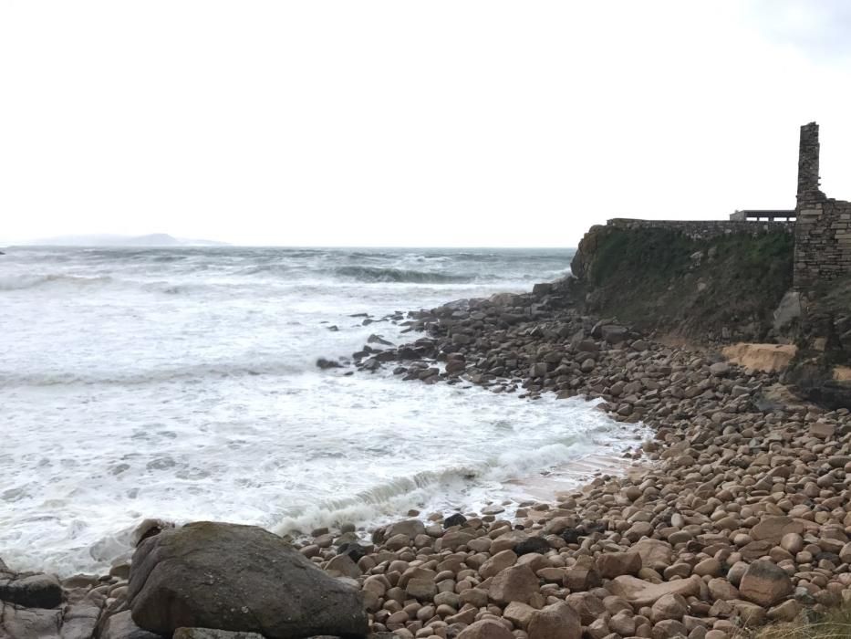 Los efectos del temporal Kurt en Arousa