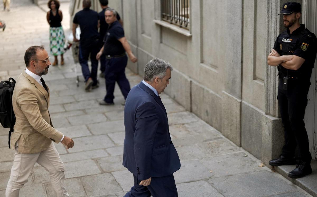 Santos Cerdán, ex secretario de organización del PSOE, a su llegada al Tribunal Supremo.