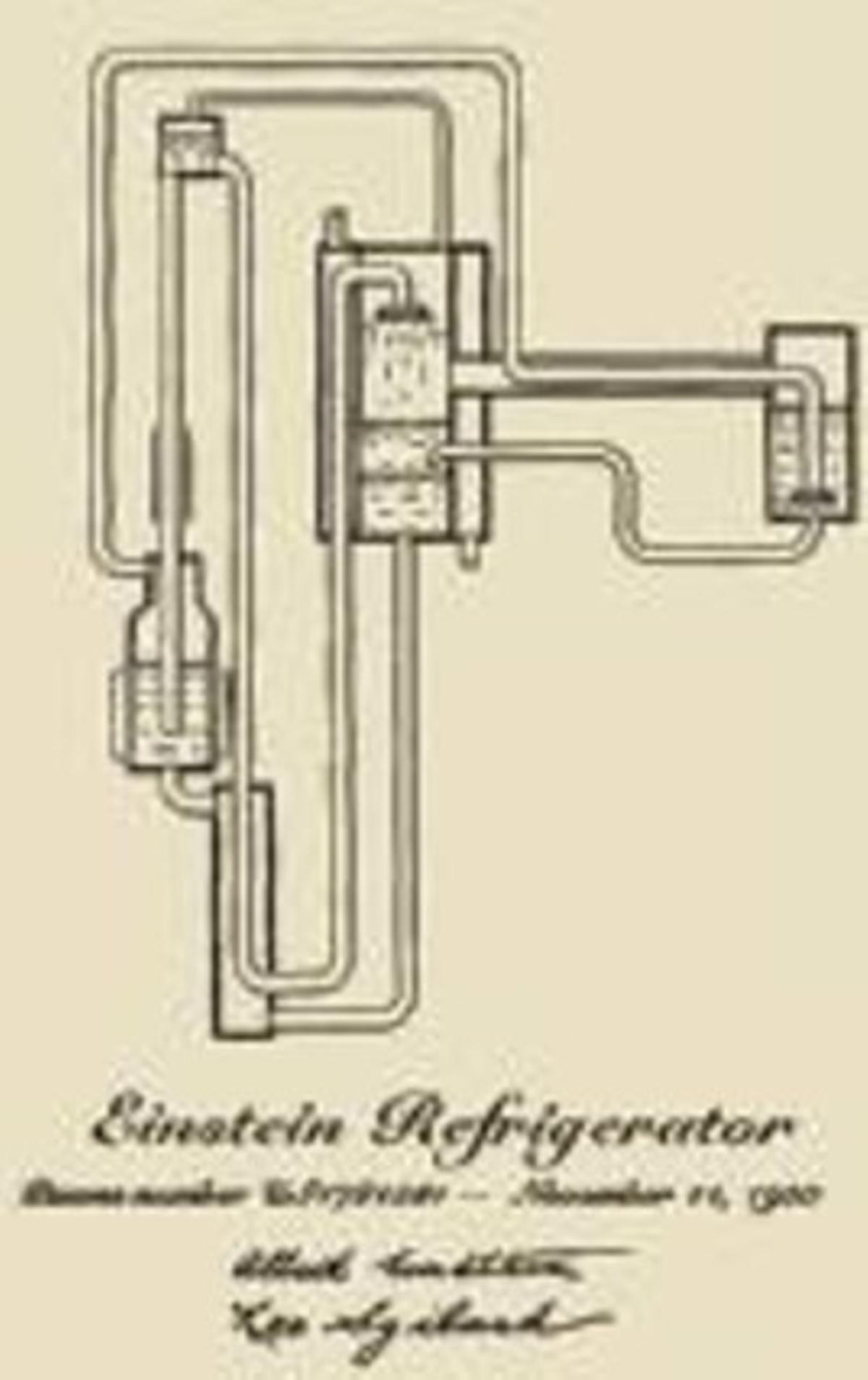 EL MODEL Gràfic del refrigerador dels físics Albert Einstein i Leo Szilard tal com va quedar registrat a l’oficina de patents dels EUA, el 1930.