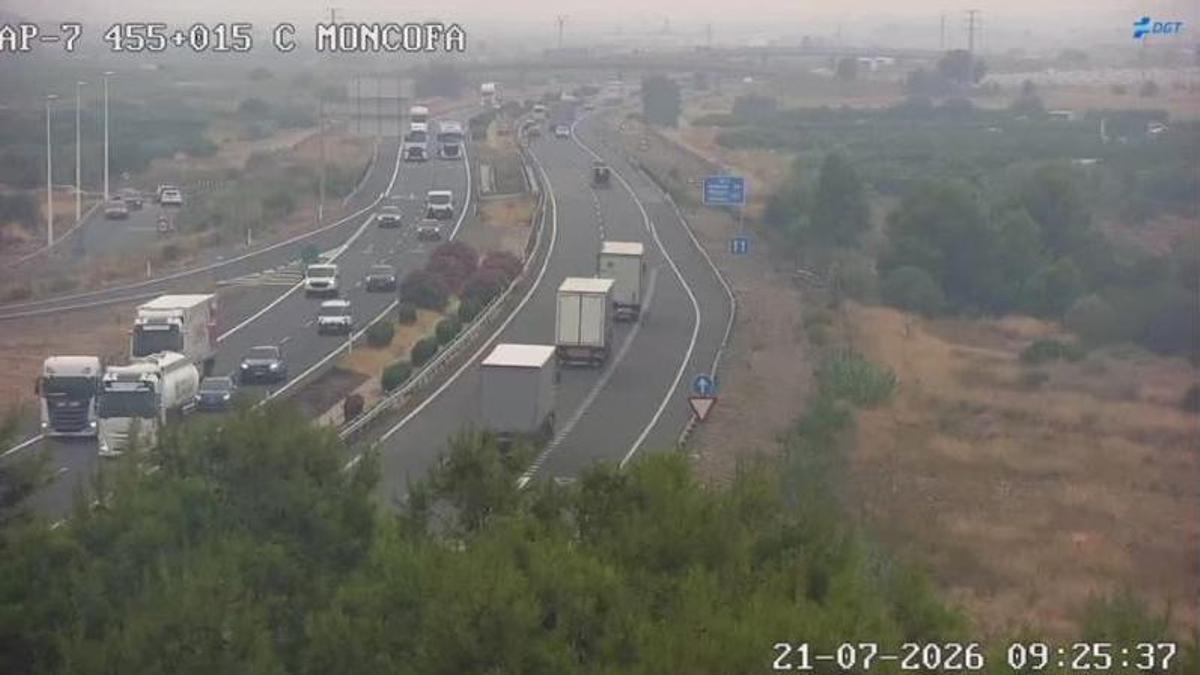 Imagen de la AP-7 en Moncofa