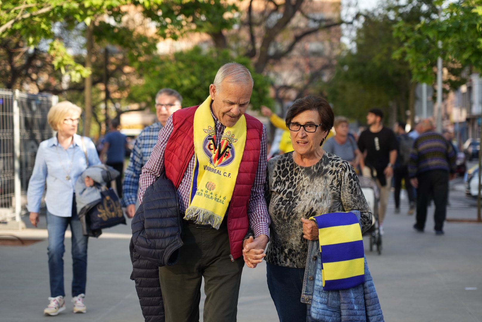 La afición del Villarreal en el partido contra el Espanyol en La Cerámica