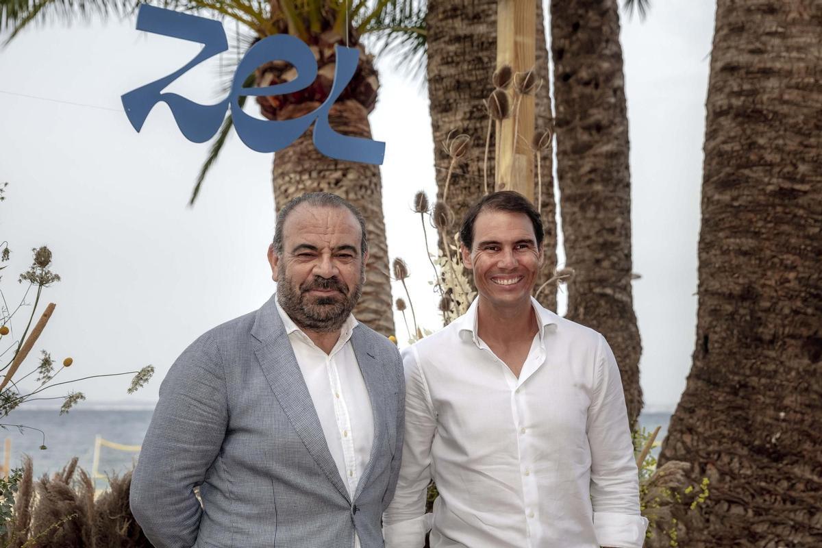 Gabriel Escarrer, consejero delegado de Meliá, con el tenista Rafa Nadal en la inauguración del Zel Mallorca, en 2023.