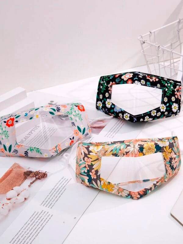 Mascarillas transparentes de Shein (con print floral)