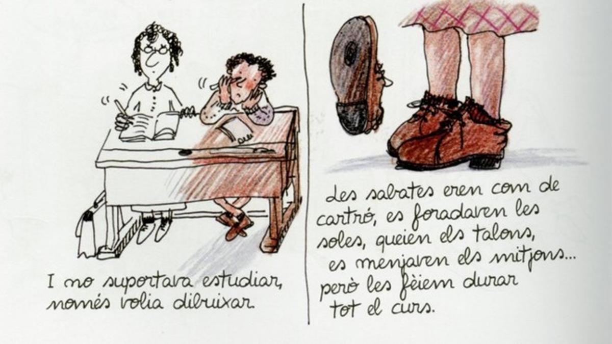 Secuencia del libro autobiográfico de Roser Capdevila 'La nena que volia dibuixar’.