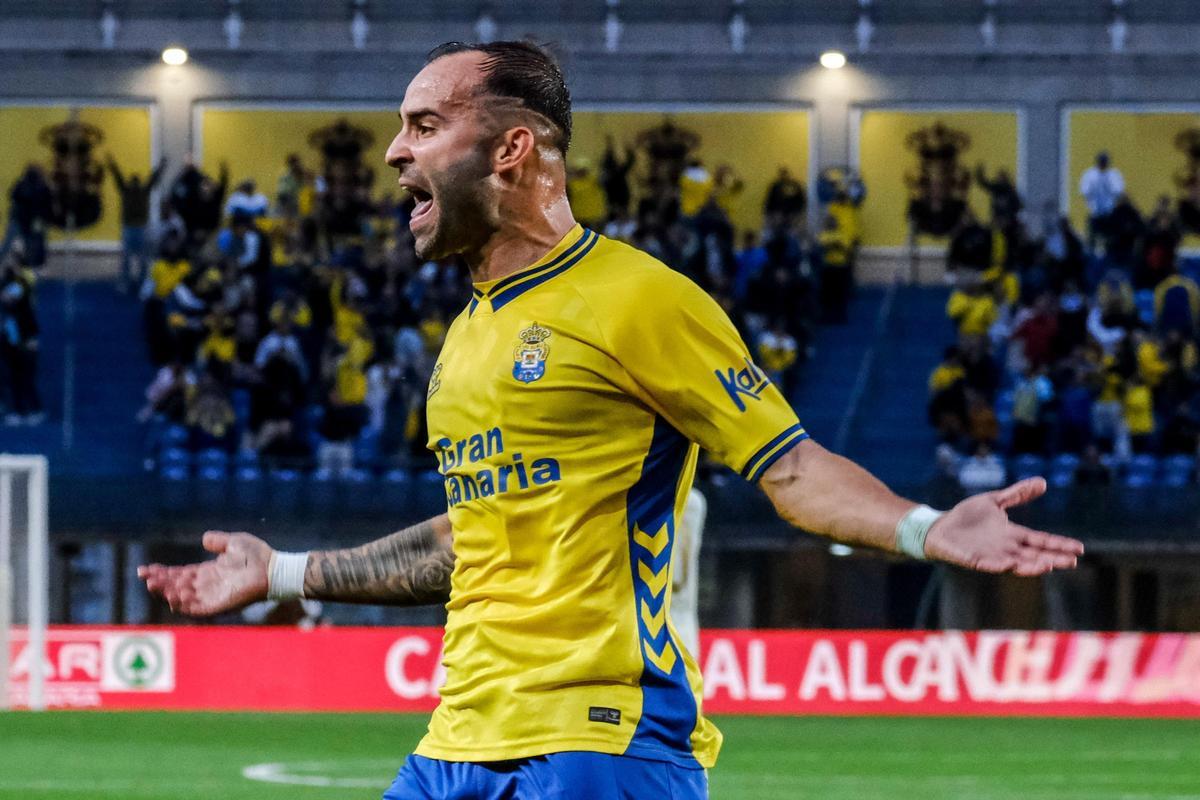 Jesé Rodríguez festeja uno de sus tantos a la Cultural.