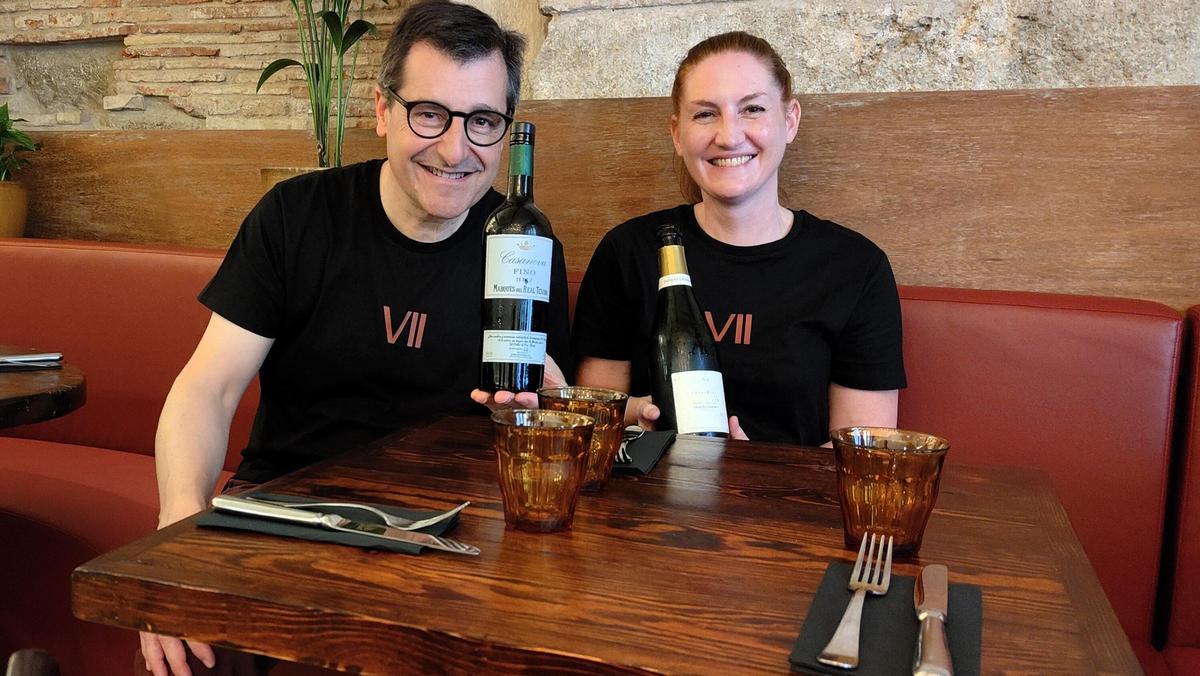 Josep Roca y Audrey Doré, en el restaurante Vii, Girona.