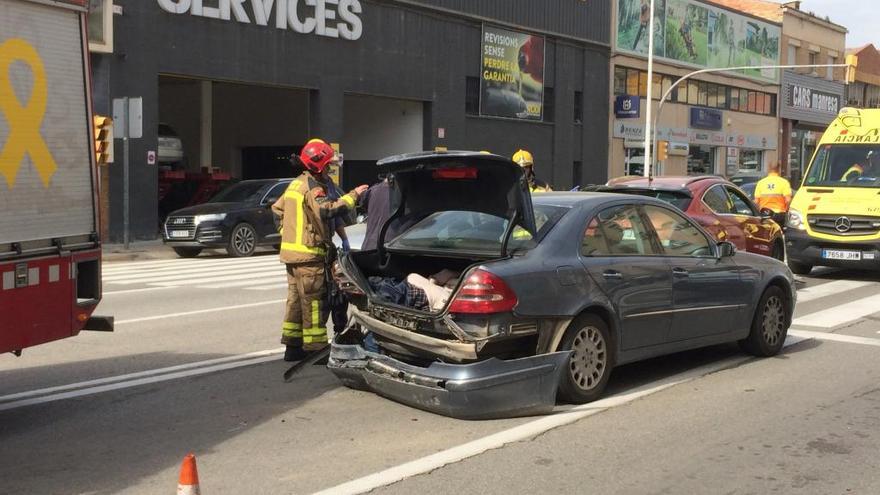 Un dels vehicles implicats en l&#039;accident, aquest dimecres a la tarda