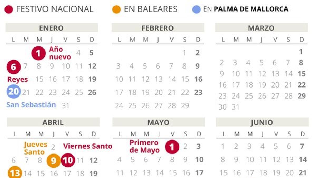 Calendario laboral Palma Mallorca 2020