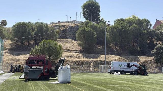 Panorámica de las obras en los campos de Valorio. | V. G.