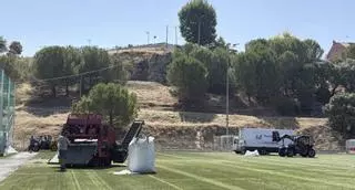 Las obras en los campos de fútbol de Valorio ya están en marcha