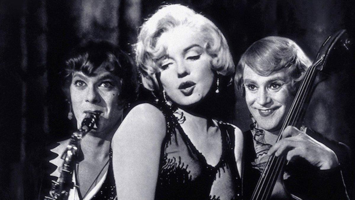 Tony Curtis, Marilyn Monroe i Jack Lemon, a "Some like it hot"