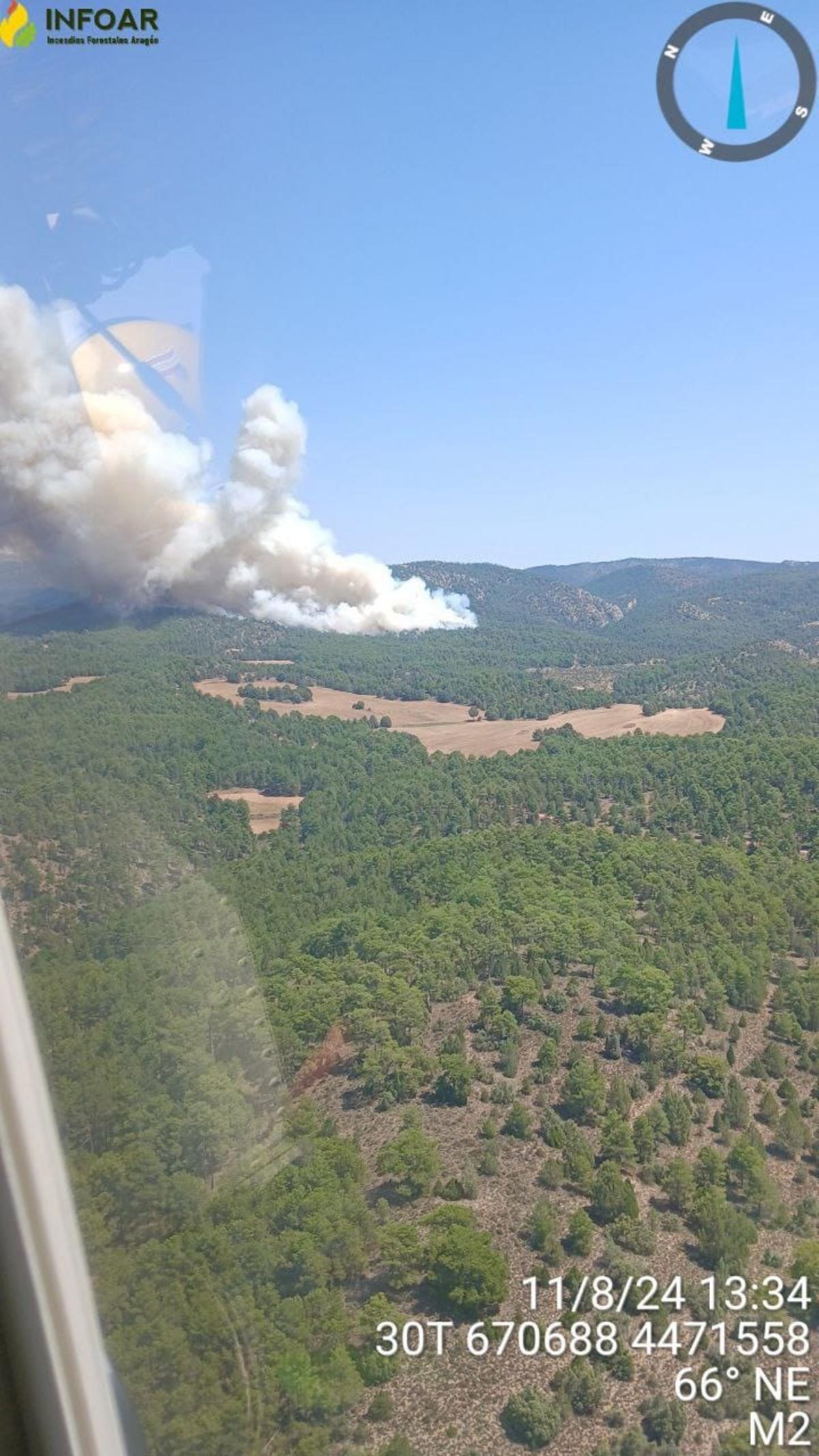 El incendio forestal en Corbalán (Teruel), en imágenes