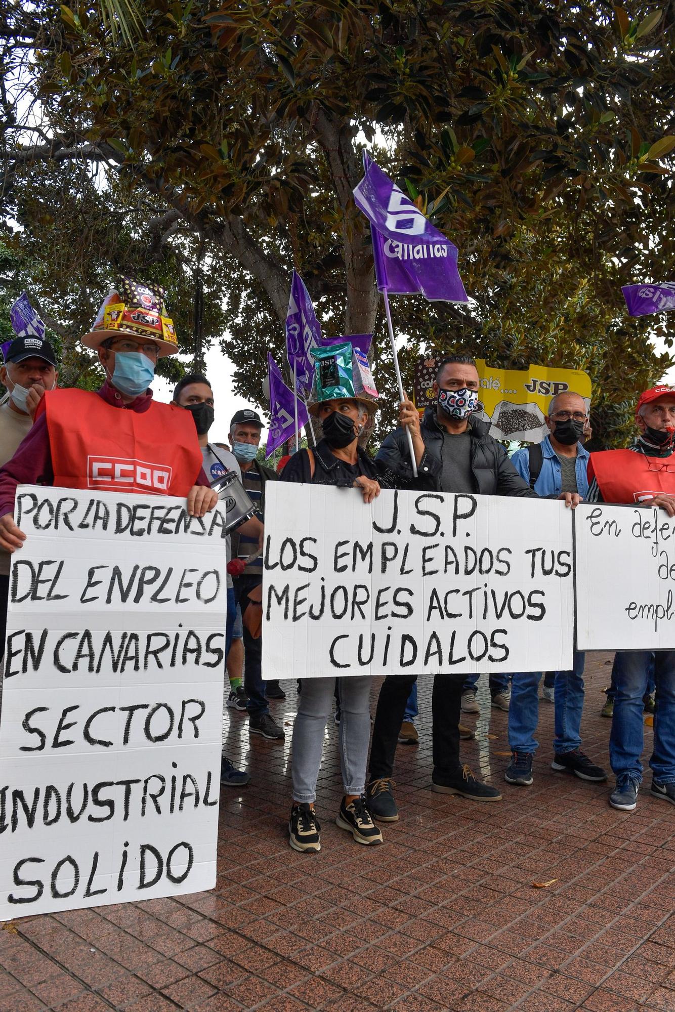 Protesta de los trabajadores de JSP en Las Palmas de Gran Canaria (03/12/2021)