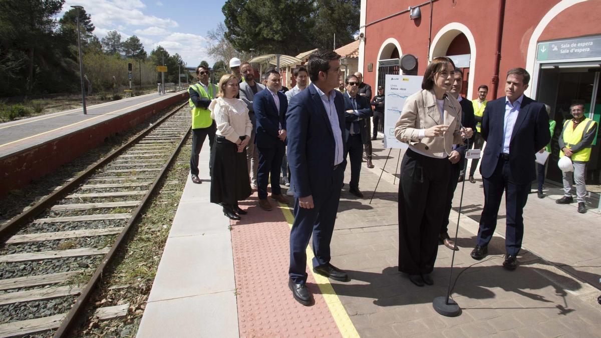 Visita de la ministra Diana Morant a Ontinyent por el inicio de las obras de la línea Xàtiva-Alcoi