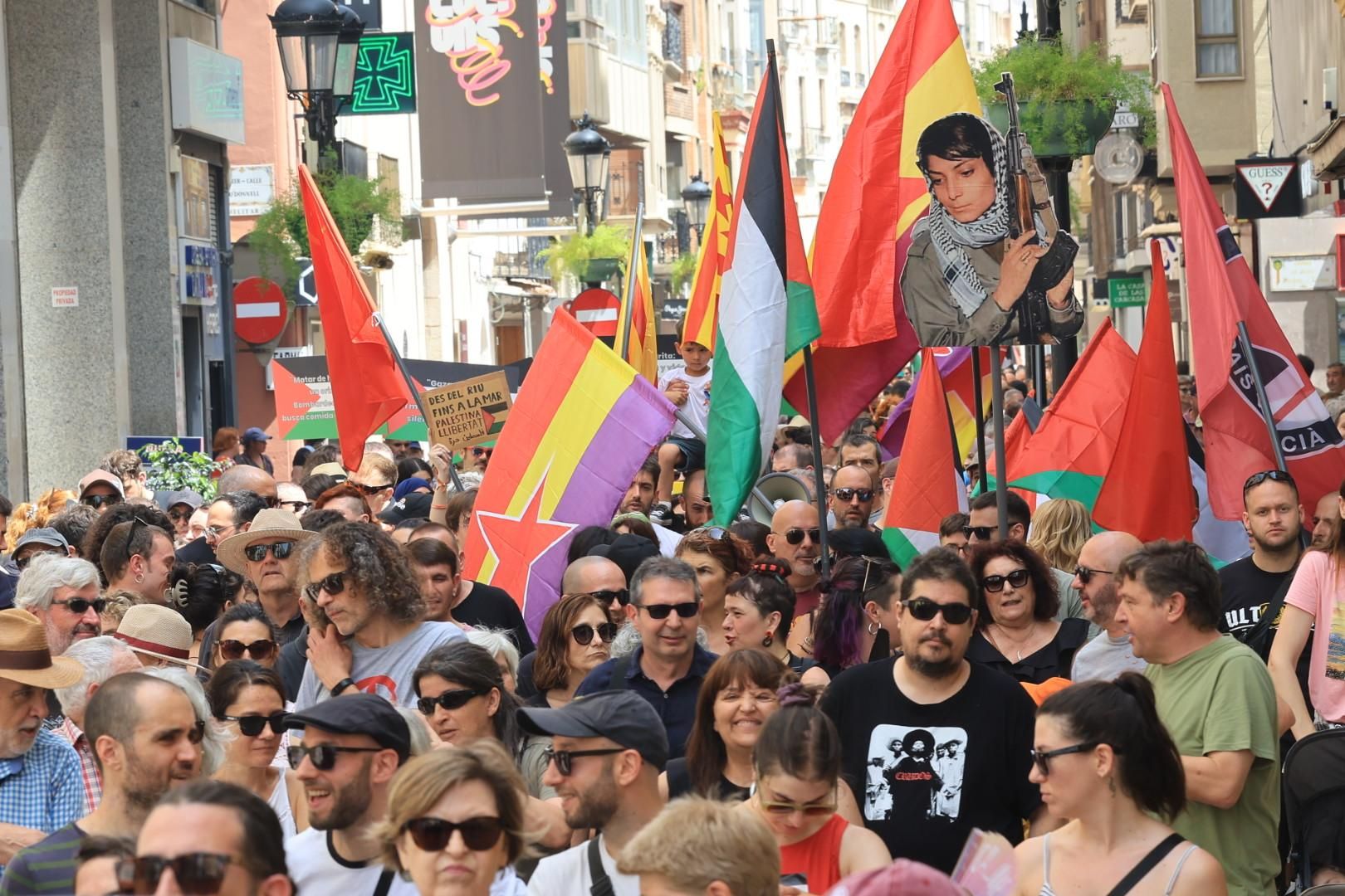 Manifestación a favor del pueblo palestino y la paz en Castellón