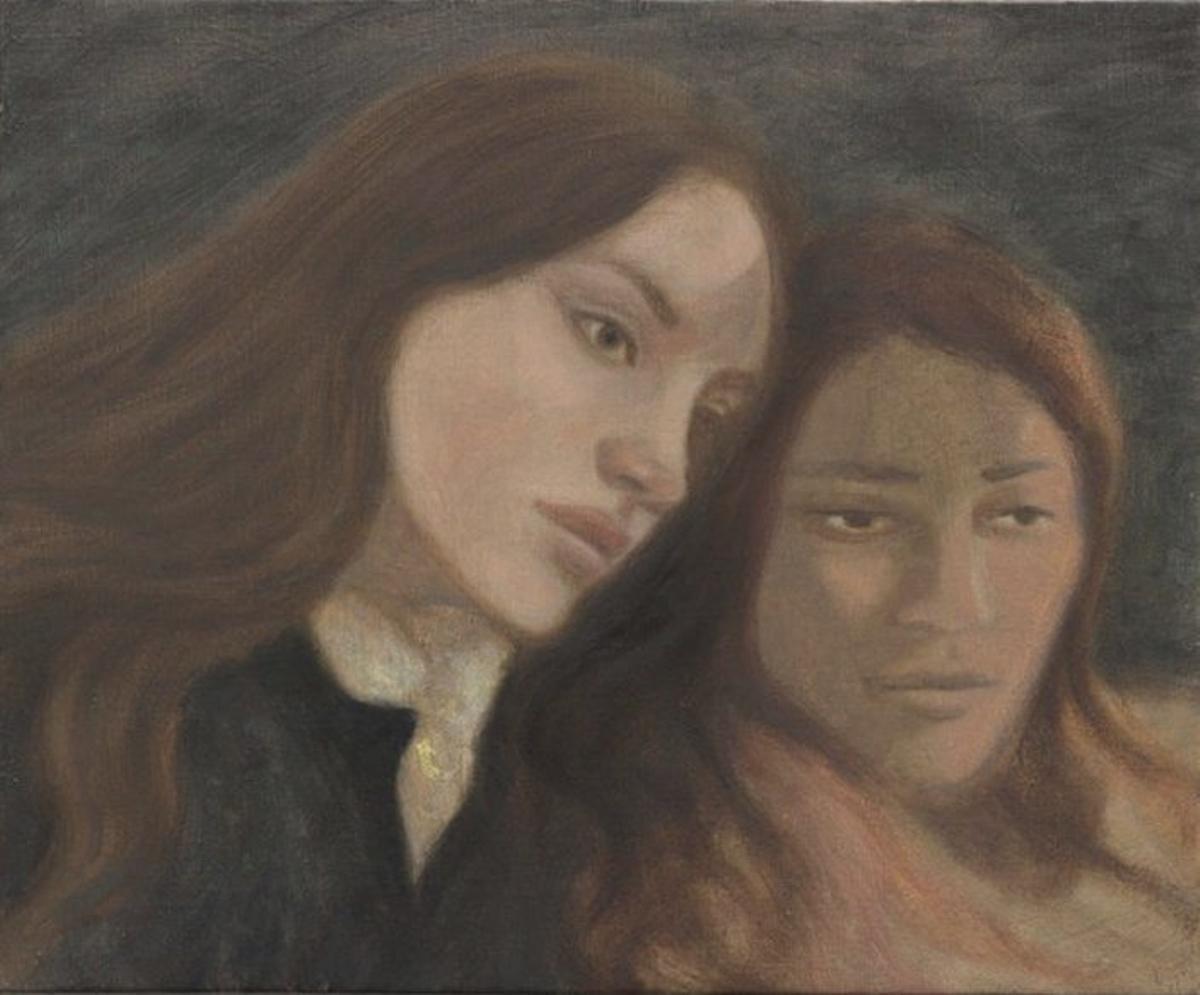 Desde arriba, «Confianza», de Breza Cecchini; «Antígona e Ismene», de Juan Fernández Álava; «Primavera», de Alberto Ámez, y «Mirada de  pintora», de Chechu Álava. | ÁNGEL GONZÁLEZ