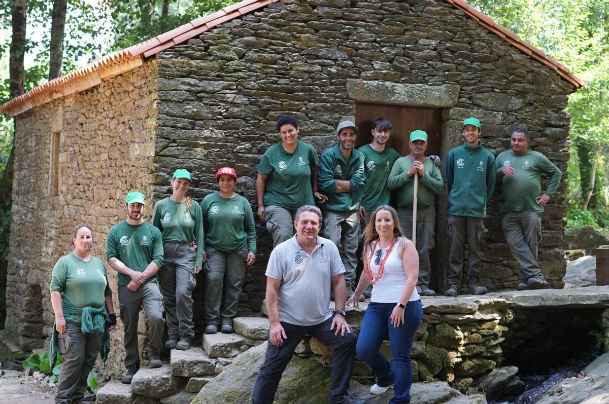 Restauración de molinos en el Pontiñas realizada por el taller de empleo Sámago.