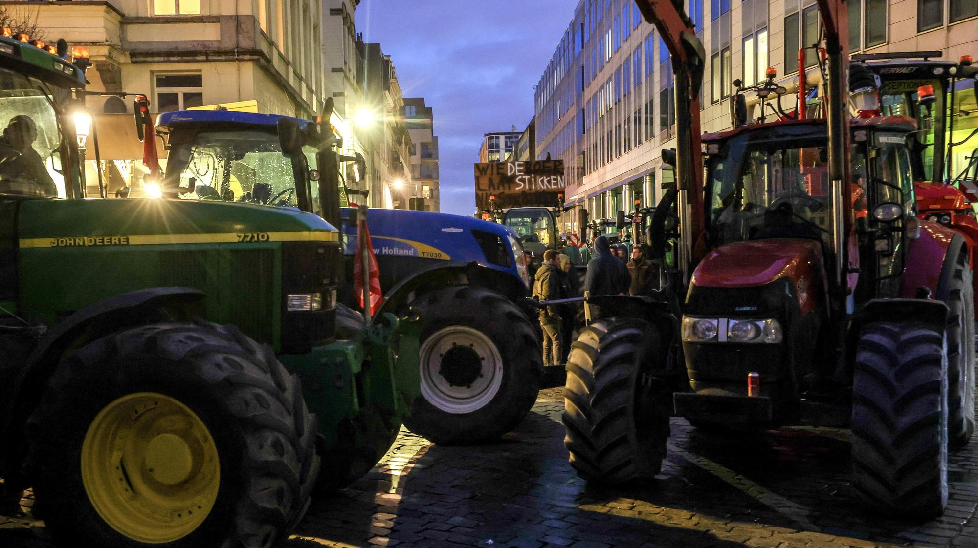 Farmers protest on the sidelines of the EU summit in Brussels