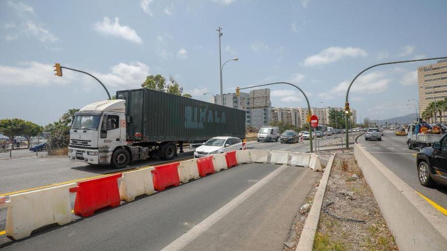 Fahrbahn-Sperrung an Ortseinfahrt von Palma wegen Bauarbeiten