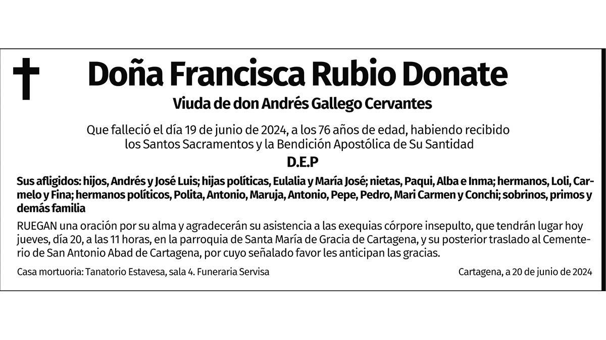 Dª Francisca Rubio Donate