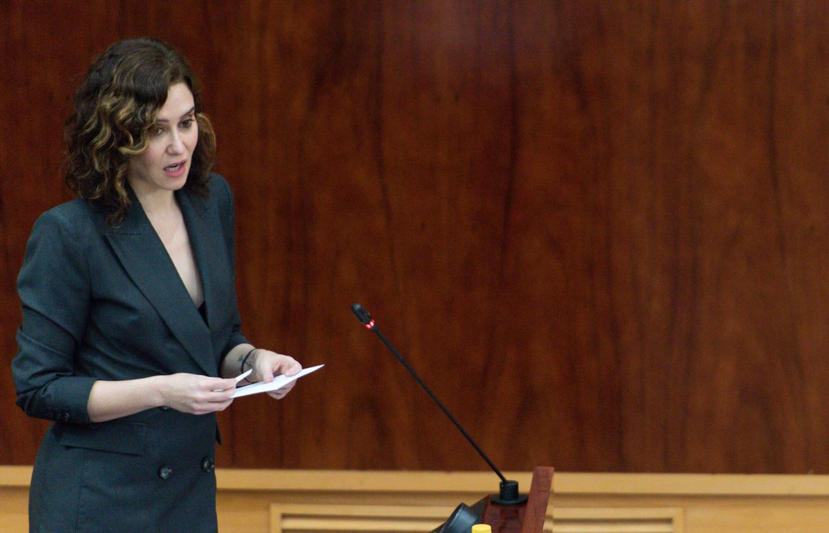 Isabel Díaz Ayuso en la Asamblea de Madrid, en una imagen de archivo