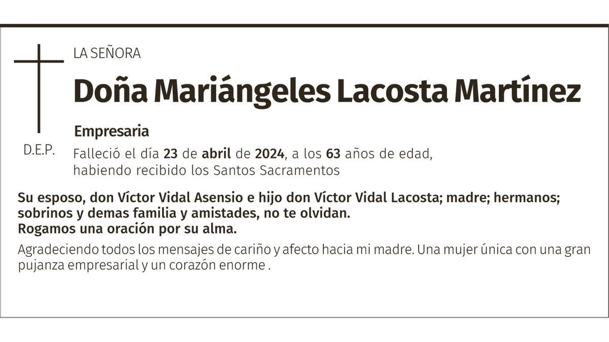 Doña Mariángeles Lacosta Martínez