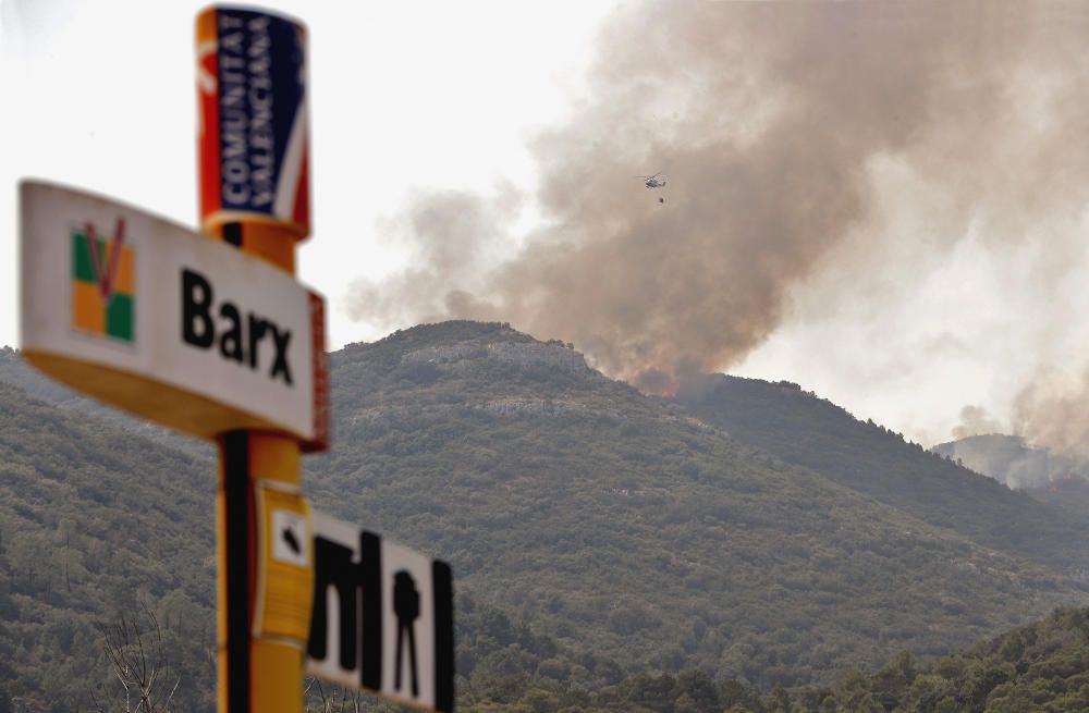 Incendio forestal en Llutxent