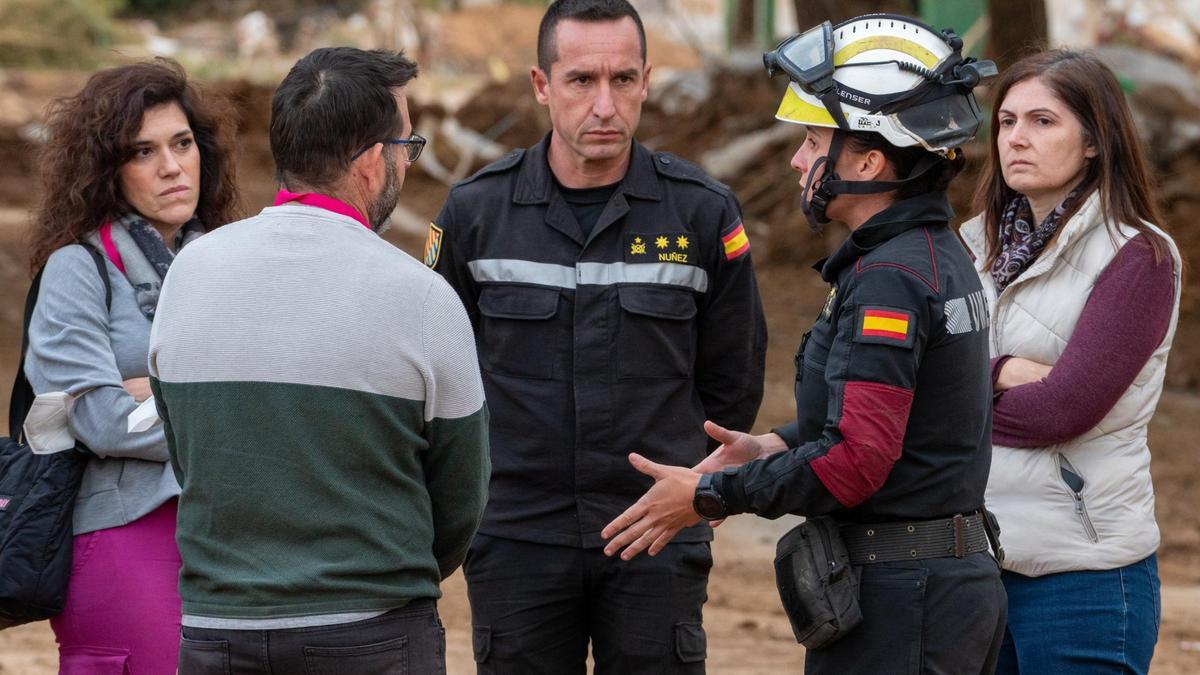 El teniente coronel Núñez Regodón, en Paiporta.