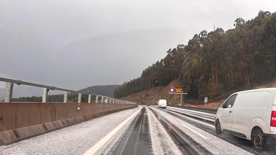 Los últimos coletazos de Leonardo descargan una fuerte granizada en el área de Vigo
