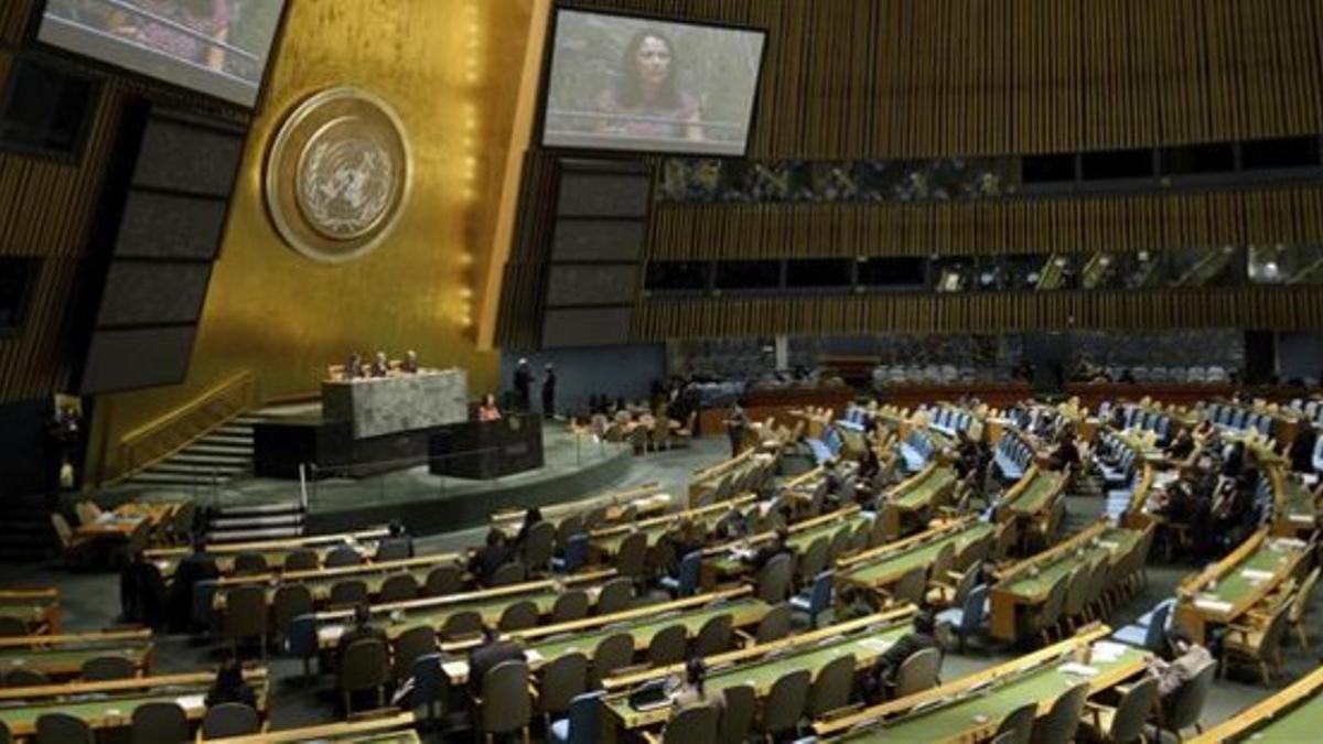 Sesión de la Asamblea General de la ONU, el 20 de febrero en Nueva York.