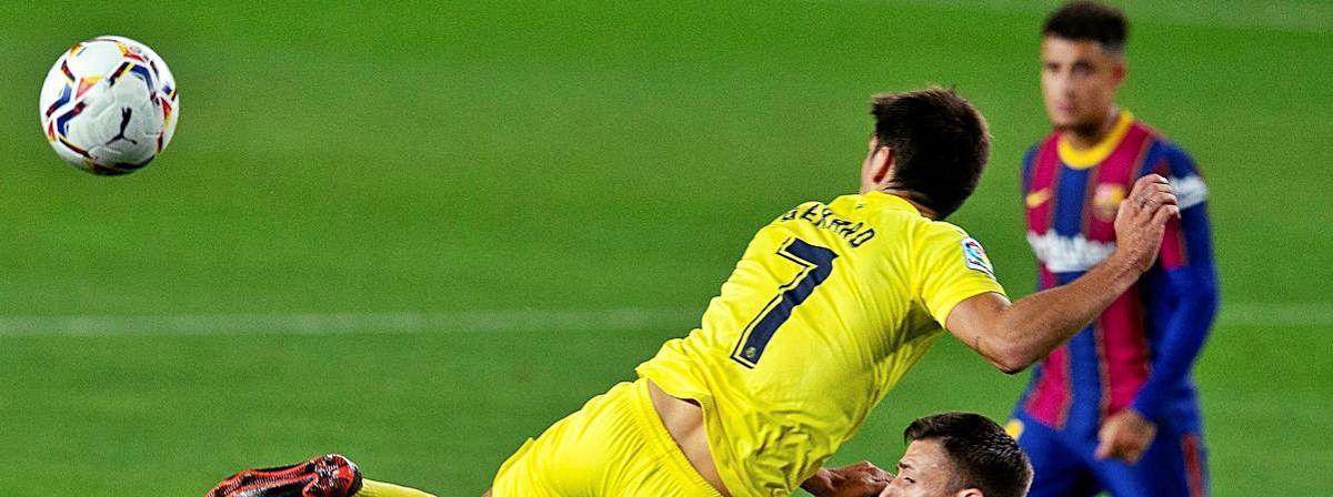 Gerard ante el Barça en el Camp Nou