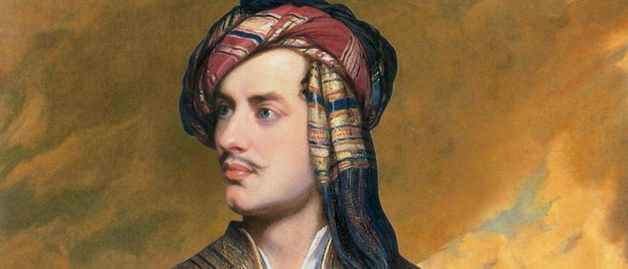 Lord Byron no retrato de Tom Phillips (1835).