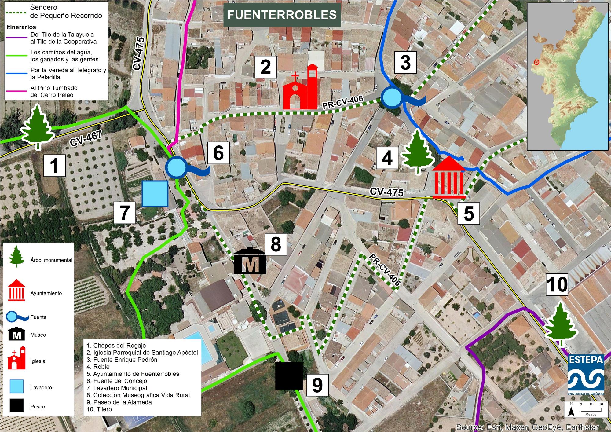 Fuenterrobles, almendros y viñedos en la Meseta valenciana