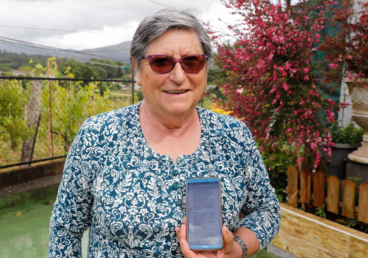 Carmen Álvarez Álvarez, vacunada con dos dosis, de 76 años