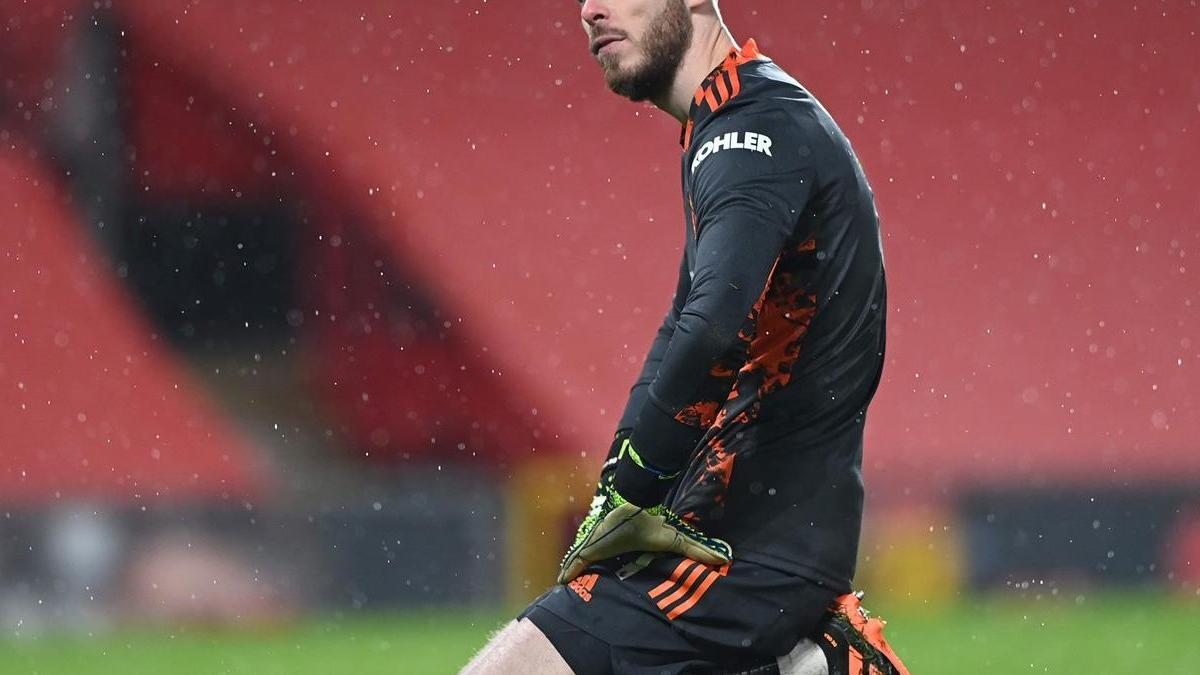 David De Gea, abatido tras conceder un gol